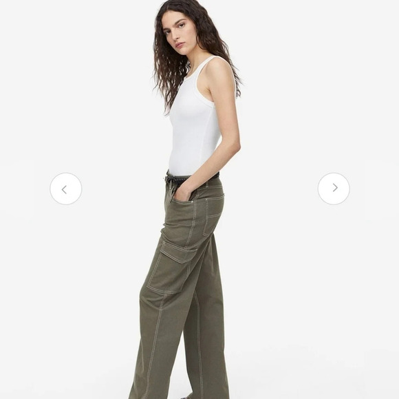 Olive Green Cargo Pants 14 Grunge Punk Skater - Picture 4 of 11